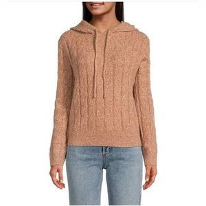 Every Long Sleeve Cable Knit Hoodie Wool blend Sz XS